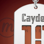 Silver Basketball Name and Number Dog Tag Necklace Silver Basketball Name and Number Dog Tag Necklace