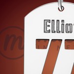 Silver Football Name and Number Dog Tag Necklace