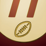 Football Name and Number Dog Tag Necklace Gold Football Name and Number Dog Tag Necklace Gold