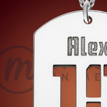 Silver Soccer  Name and Number Dog Tag Necklace Silver Soccer  Name and Number Dog Tag Necklace