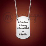 Silver Hashtag Dog Tag Necklace Silver Hashtag Dog Tag Necklace