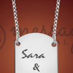 Silver Two Name Dog Tag For Couple Silver Two Name Dog Tag For Couple
