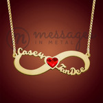 Gold Heart Infinity Necklace With Name For Couple Gold Heart Infinity Necklace With Name For Couple