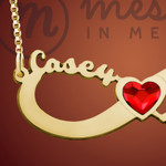 Gold Heart Infinity Necklace With Name For Couple Gold Heart Infinity Necklace With Name For Couple