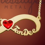Gold Heart Infinity Necklace With Name For Couple Gold Heart Infinity Necklace With Name For Couple