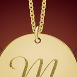 Monogram Round Gold Initial Pendant Monogram Round Gold Initial Pendant