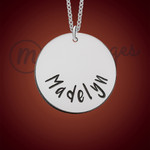 Silver Round Personalized Name Necklace Silver Round Personalized Name Necklace