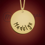 Gold Round Personalized Name Necklace Gold Round Personalized Name Necklace