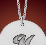 Silver Round Letter Initial Necklace