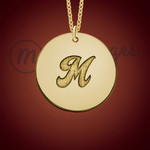 Letter Round Gold Initial Necklace Letter Round Gold Initial Necklace