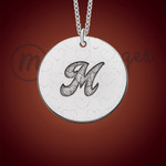 Silver Letter and Hearts Round Necklace With Initial Silver Letter and Hearts Round Necklace With Initial