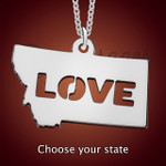 Silver Personalized US States Necklace Silver Personalized US States Necklace