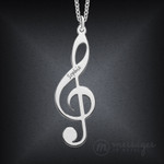 Silver Music Note Necklace With Name Silver Music Note Necklace With Name