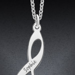 Silver Music Note Necklace With Name Silver Music Note Necklace With Name