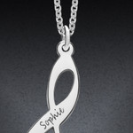 Silver Music Note Necklace With Birthstone Silver Music Note Necklace With Birthstone