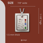 Antique Silver Square Family Birthstone Necklace Antique Silver Square Family Birthstone Necklace