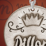 Royalty Round Antique Silver Name Necklace Royalty Round Antique Silver Name Necklace