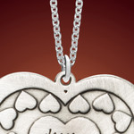 Antique Silver Heart Two Name Necklace For Couple Antique Silver Heart Two Name Necklace For Couple