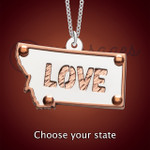 Copper Personalized US States Necklace Copper Personalized US States Necklace