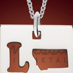 Silver Love Rectangle Custom State Necklace Silver Love Rectangle Custom State Necklace