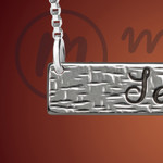 Silver Enchant Name Bar Necklace Silver Enchant Name Bar Necklace