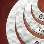 Silver Hammered Quad Ring Personalized Necklace Silver Hammered Quad Ring Personalized Necklace