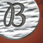 Round Hammered Initial Necklace Silver Round Hammered Initial Necklace Silver