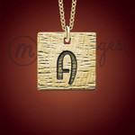 Square Hammered Gold Initial Pendant Square Hammered Gold Initial Pendant