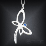 Dragonfly Silver Birthstone Personalized Necklace Dragonfly Silver Birthstone Personalized Necklace