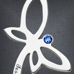 Dragonfly Silver Birthstone Personalized Necklace Dragonfly Silver Birthstone Personalized Necklace