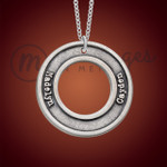 Antique Silver Round Name Necklace Antique Silver Round Name Necklace