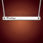 Channel Silver Name Bar Necklace Channel Silver Name Bar Necklace
