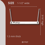 Channel Silver Name Bar Necklace Channel Silver Name Bar Necklace
