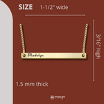 Channel Gold Name Bar Necklace Channel Gold Name Bar Necklace