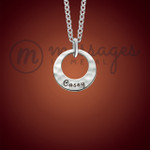 Silver Hammered Single Ring Personalized Necklace Silver Hammered Single Ring Personalized Necklace