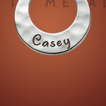 Silver Hammered Single Ring Personalized Necklace Silver Hammered Single Ring Personalized Necklace
