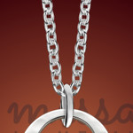 Silver Hammered Single Ring Personalized Necklace Silver Hammered Single Ring Personalized Necklace