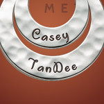 Silver Hammered Duo Ring Personalized Necklace Silver Hammered Duo Ring Personalized Necklace
