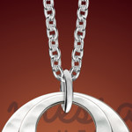 Silver Hammered Duo Ring Personalized Necklace Silver Hammered Duo Ring Personalized Necklace