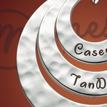 Silver Hammered Trio Ring Personalized Necklace Silver Hammered Trio Ring Personalized Necklace