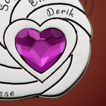 Silver Spiral Antique Pink Heart Family Name Necklace Silver Spiral Antique Pink Heart Family Name Necklace