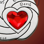 Silver Spiral Red Heart Family Name Necklace Silver Spiral Red Heart Family Name Necklace