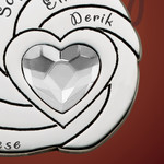 Silver Spiral Crystal Heart Family Name Necklace Silver Spiral Crystal Heart Family Name Necklace
