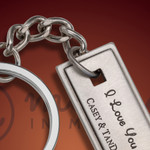 Antique Silver Rectangle Moon and Back  Keychain Antique Silver Rectangle Moon and Back  Keychain