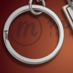 Antique Silver Rectangle Moon and Back  Keychain Antique Silver Rectangle Moon and Back  Keychain