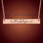 Rose Gold Fancy One Name Bar Necklace Rose Gold Fancy One Name Bar Necklace
