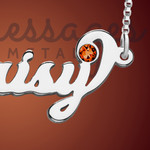 Silver Birthstone Brilliant Name Necklace Silver Birthstone Brilliant Name Necklace