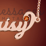 Rose Gold Birthstone Brilliant Name Necklace Rose Gold Birthstone Brilliant Name Necklace