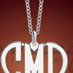 Silver Monogrammed Heart Personalized Necklace Silver Monogrammed Heart Personalized Necklace
