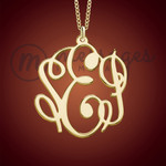 Gold Monogrammed Round Personalized Necklace Gold Monogrammed Round Personalized Necklace